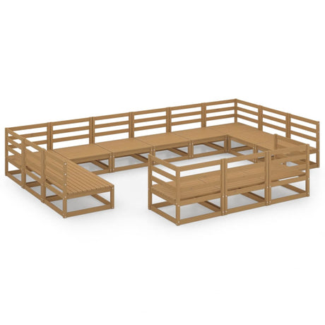 13 Piece Garden Lounge Set Solid Pinewood