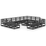 14 Piece Garden Lounge Set Solid Pinewood