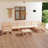 8 Piece Garden Lounge Set Solid Pinewood