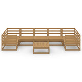 8 Piece Garden Lounge Set Solid Pinewood