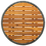 Tea Table Grey 60 cm Poly Rattan and Solid Acacia Wood