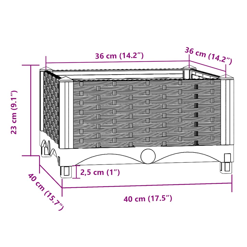 Raised Bed 40x40x23 cm Polypropylene