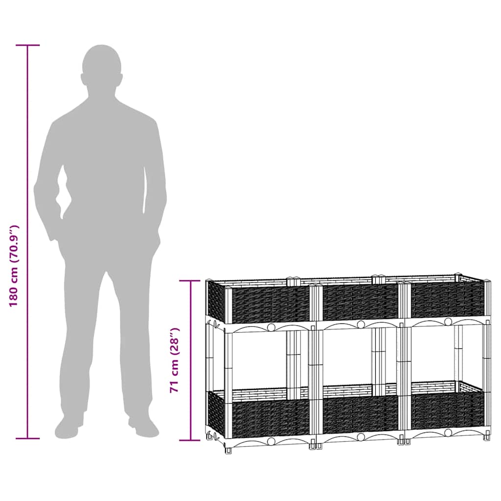 Raised Bed 120x40x71 cm Polypropylene