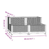 Raised Bed 80x80x38 cm Polypropylene