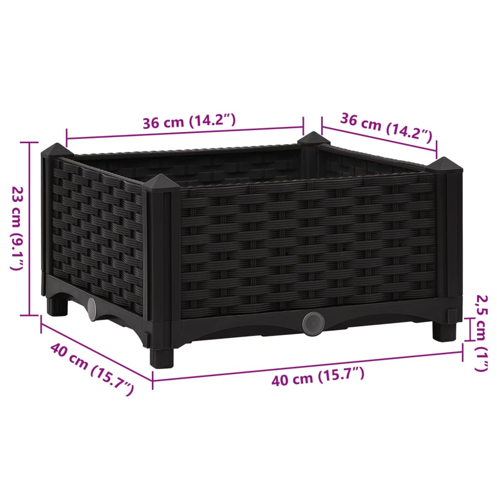 Raised Bed 40x40x23 cm Polypropylene