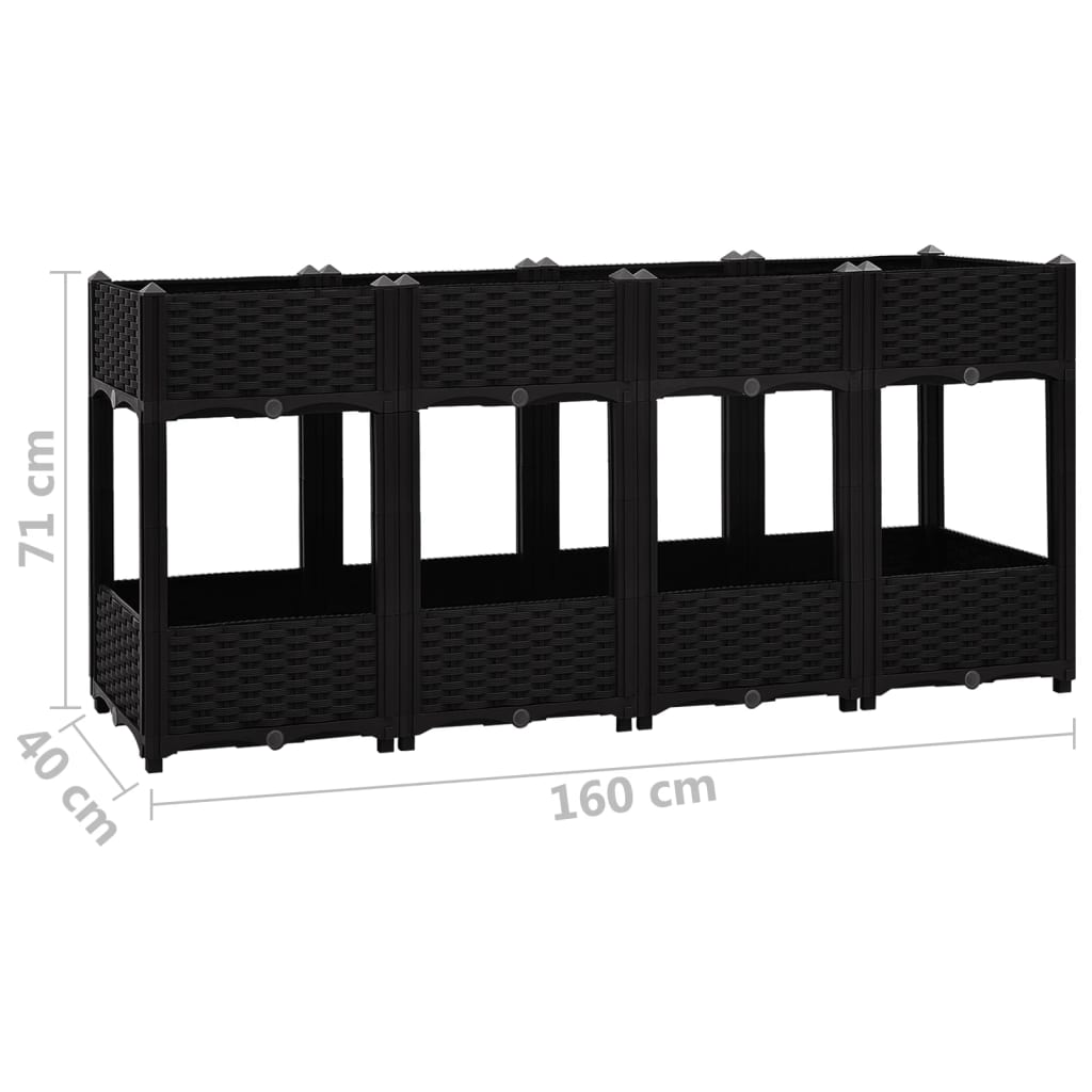 Raised Bed 160x40x71 cm Polypropylene