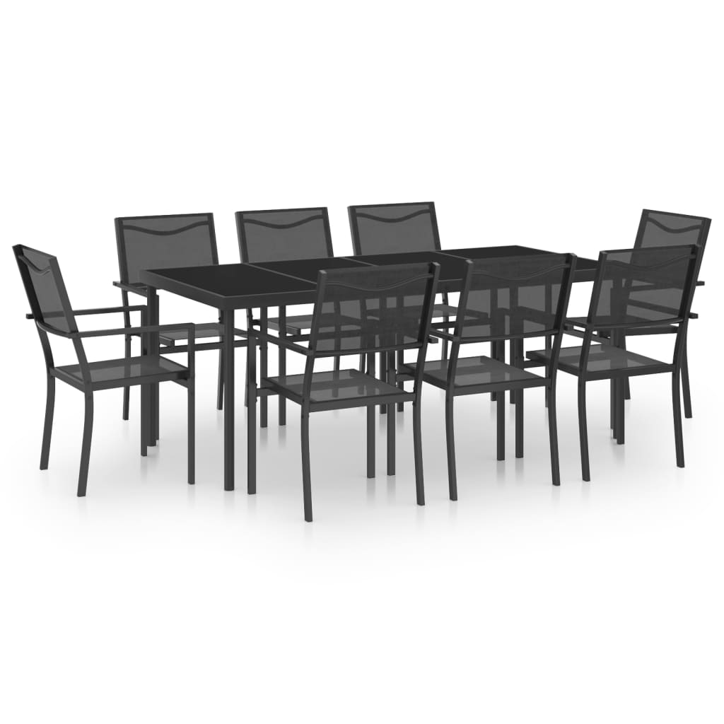 9 Piece Outdoor Dining Set Steel