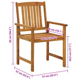 Garden Chairs 6 pcs Solid Acacia Wood