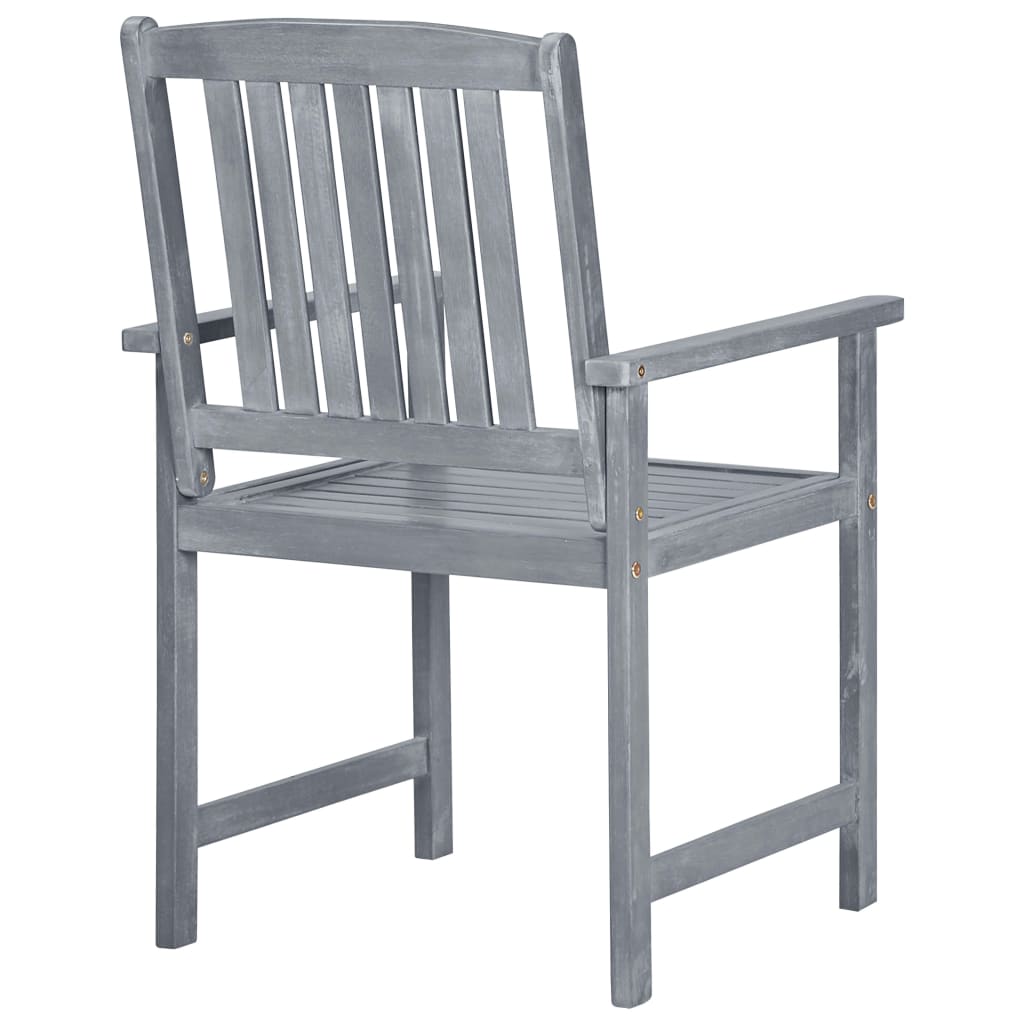 Garden Chairs 8 pcs Solid Acacia Wood Grey