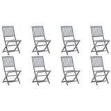 Folding Outdoor Chairs 8 pcs Solid Acacia Wood