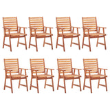 Outdoor Dining Chairs 8 pcs Solid Acacia Wood