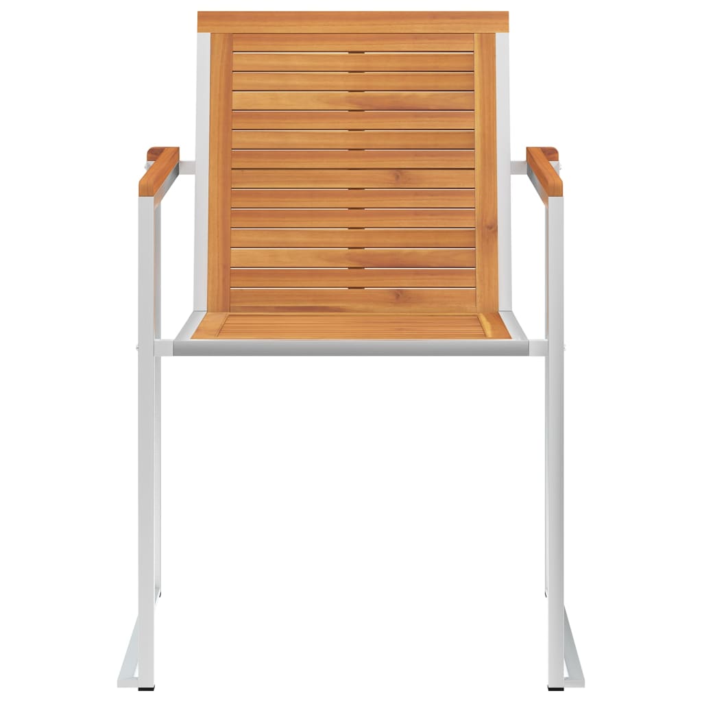 Garden Chairs 4 pcs Solid Acacia Wood and Stainless Steel