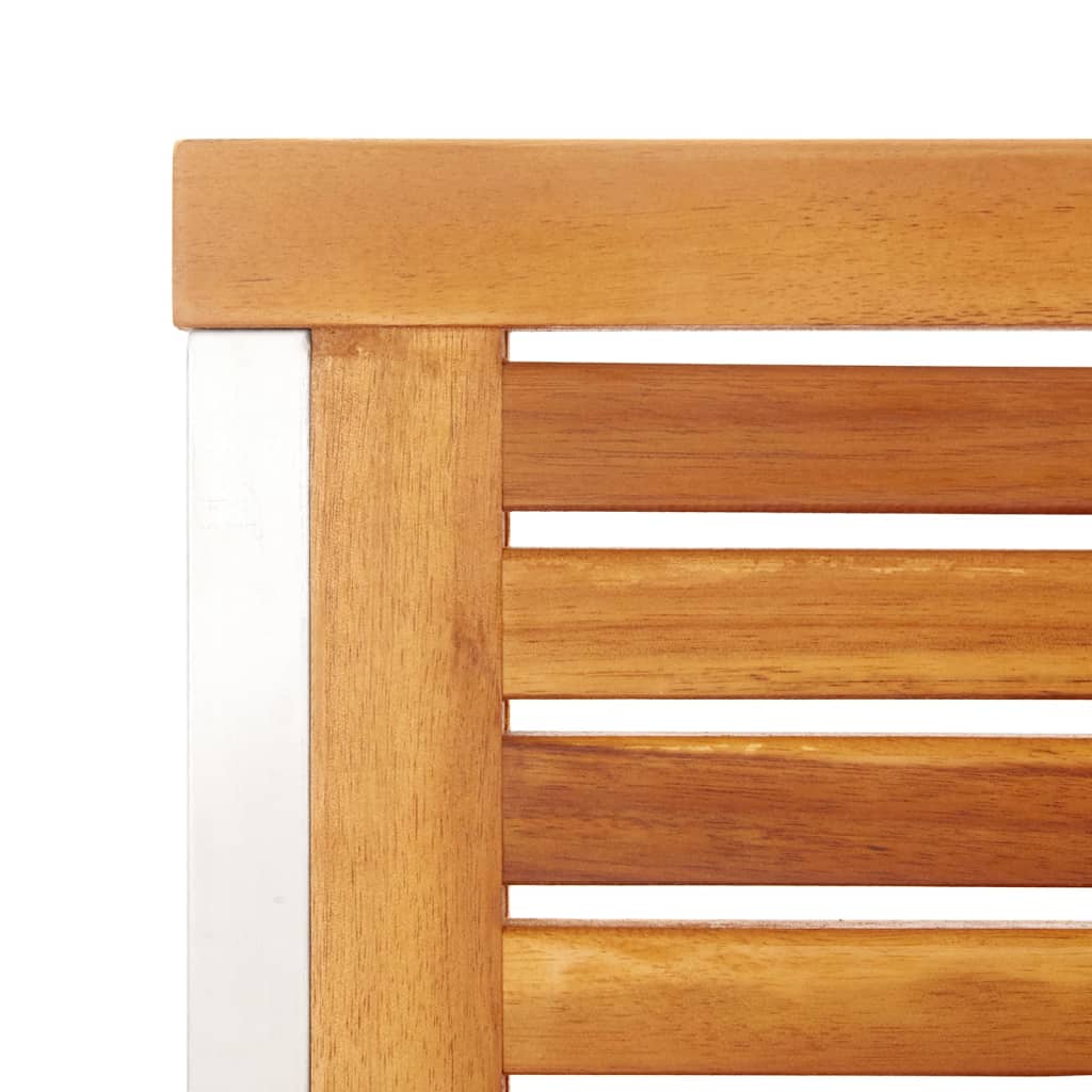 Garden Chairs 4 pcs Solid Acacia Wood and Stainless Steel