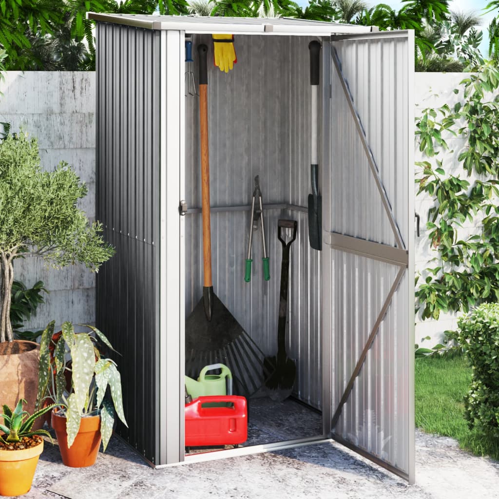 Garden Shed Grey 118.5x97x209.5 cm Galvanised Steel