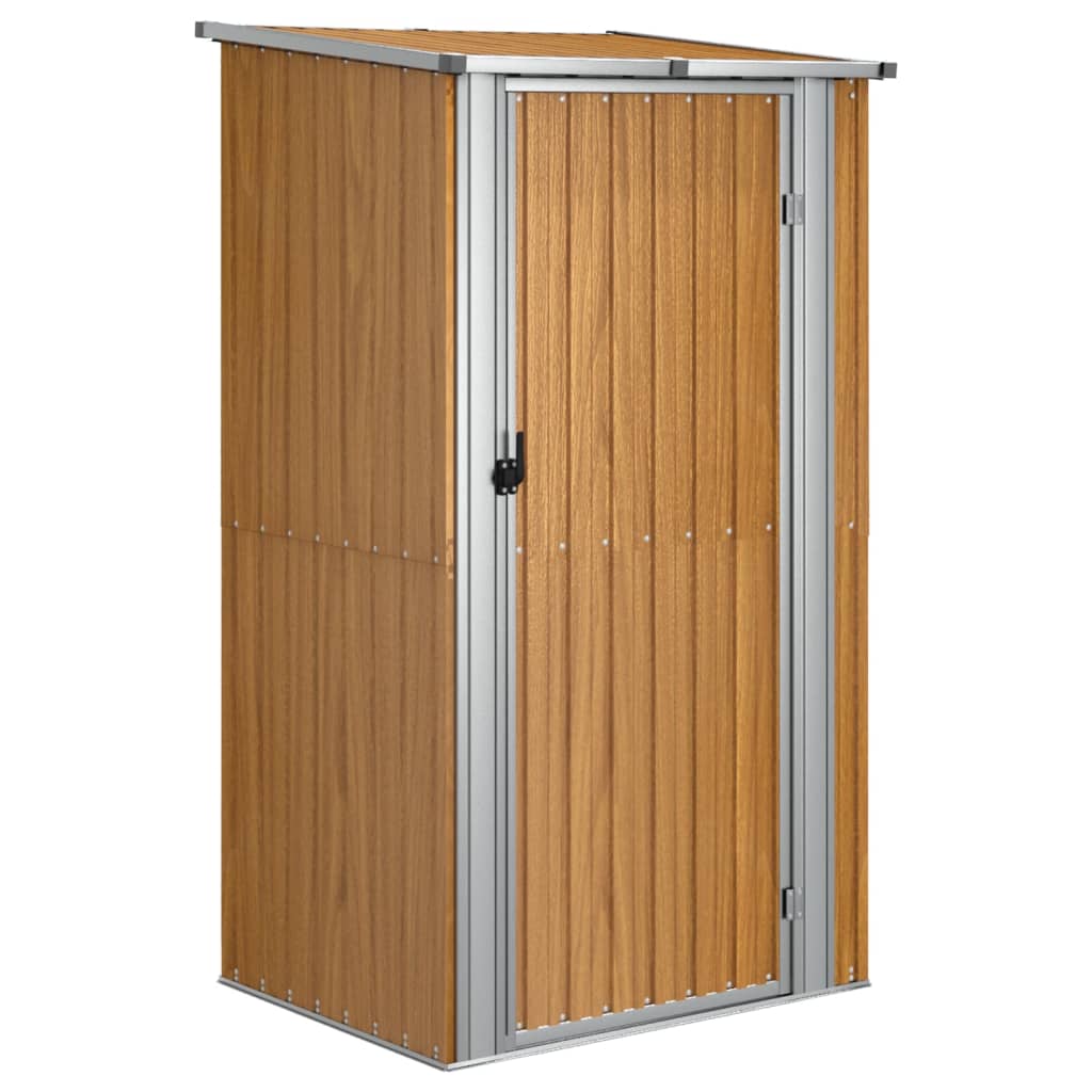 Garden Shed Brown 118.5x97x209.5 cm Galvanised Steel