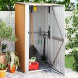 Garden Shed Brown 118.5x97x209.5 cm Galvanised Steel