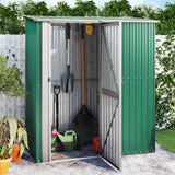 Garden Shed Green 180.5x97x209.5 cm Galvanised Steel