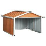 Garden Robot Lawnmower Shed 92x97x63 cm Galvanised Steel Brown