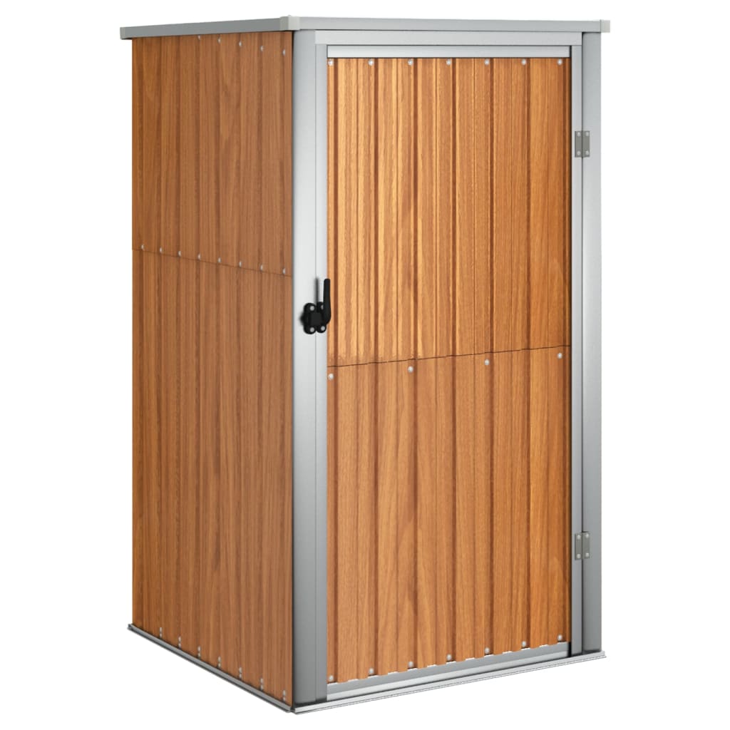vidaXL Garden Tool Shed Brown 88x89x161 cm Galvanised Steel