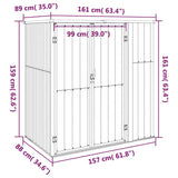 Garden Tool Shed Green 161x89x161 cm Galvanised Steel