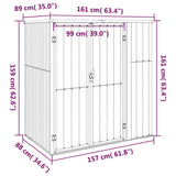 Garden Tool Shed Grey 161x89x161 cm Galvanised Steel