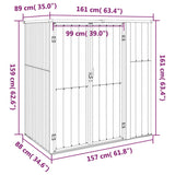 vidaXL Garden Tool Shed Brown 161x89x161 cm Galvanised Steel