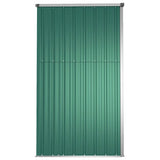 Garden Tool Shed Green 225x89x161 cm Galvanised Steel