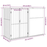 Garden Tool Shed Green 225x89x161 cm Galvanised Steel