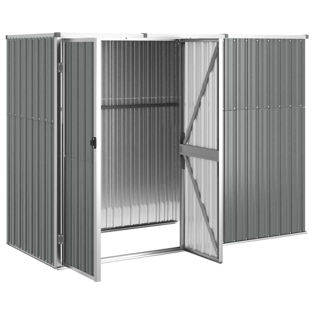 vidaXL Garden Tool Shed Grey 225x89x161 cm Galvanised Steel