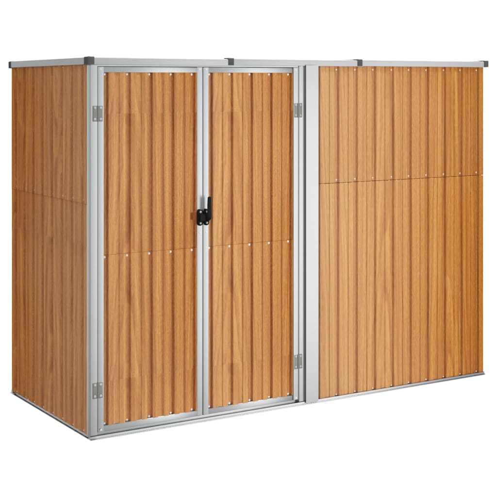 Garden Tool Shed Brown 225x89x161 cm Galvanised Steel