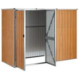 Garden Tool Shed Brown 225x89x161 cm Galvanised Steel