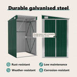 Wall-mounted Garden Shed Green 118x100x178 cm Galvanised Steel