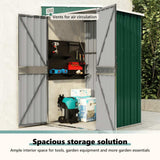 Wall-mounted Garden Shed Green 118x100x178 cm Galvanised Steel