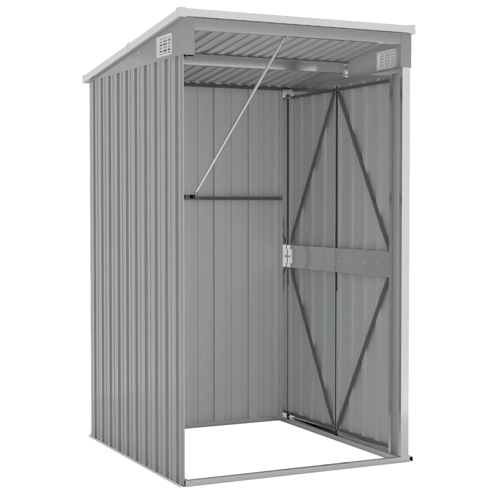 Wall-mounted Garden Shed Grey 118x100x178 cm Galvanised Steel