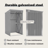Wall-mounted Garden Shed Grey 118x100x178 cm Galvanised Steel