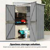 Wall-mounted Garden Shed Grey 118x100x178 cm Galvanised Steel