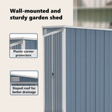 Wall-mounted Garden Shed Grey 118x100x178 cm Galvanised Steel