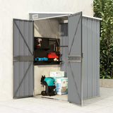Wall-mounted Garden Shed Grey 118x100x178 cm Galvanised Steel
