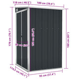 Wall-mounted Garden Shed Anthracite 118x100x178 cm Steel