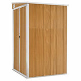 Wall-mounted Garden Shed Brown 118x100x178 cm Galvanised Steel