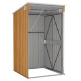 Wall-mounted Garden Shed Brown 118x100x178 cm Galvanised Steel