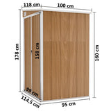 vidaXL Wall-mounted Garden Shed Brown 118x100x178 cm Galvanised Steel