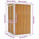 Wall-mounted Garden Shed Brown 118x100x178 cm Galvanised Steel