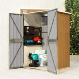 Wall-mounted Garden Shed Brown 118x100x178 cm Galvanised Steel