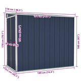 Wall-mounted Garden Shed Anthracite 118x194x178 cm Steel