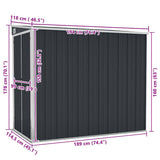 Wall-mounted Garden Shed Anthracite 118x194x178 cm Steel