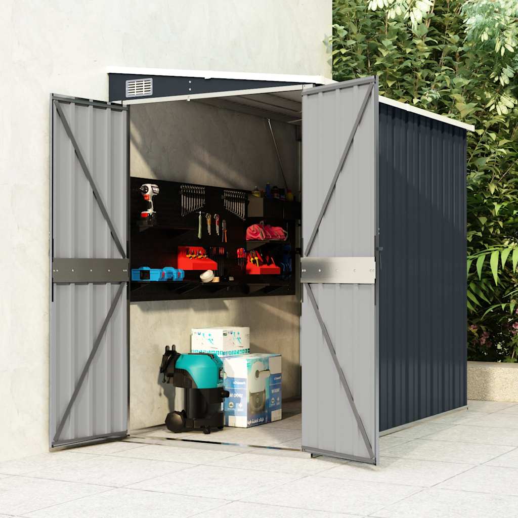 Wall-mounted Garden Shed Anthracite 118x194x178 cm Steel