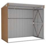 Wall-mounted Garden Shed Brown 118x194x178 cm Galvanised Steel