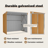 Wall-mounted Garden Shed Brown 118x194x178 cm Galvanised Steel