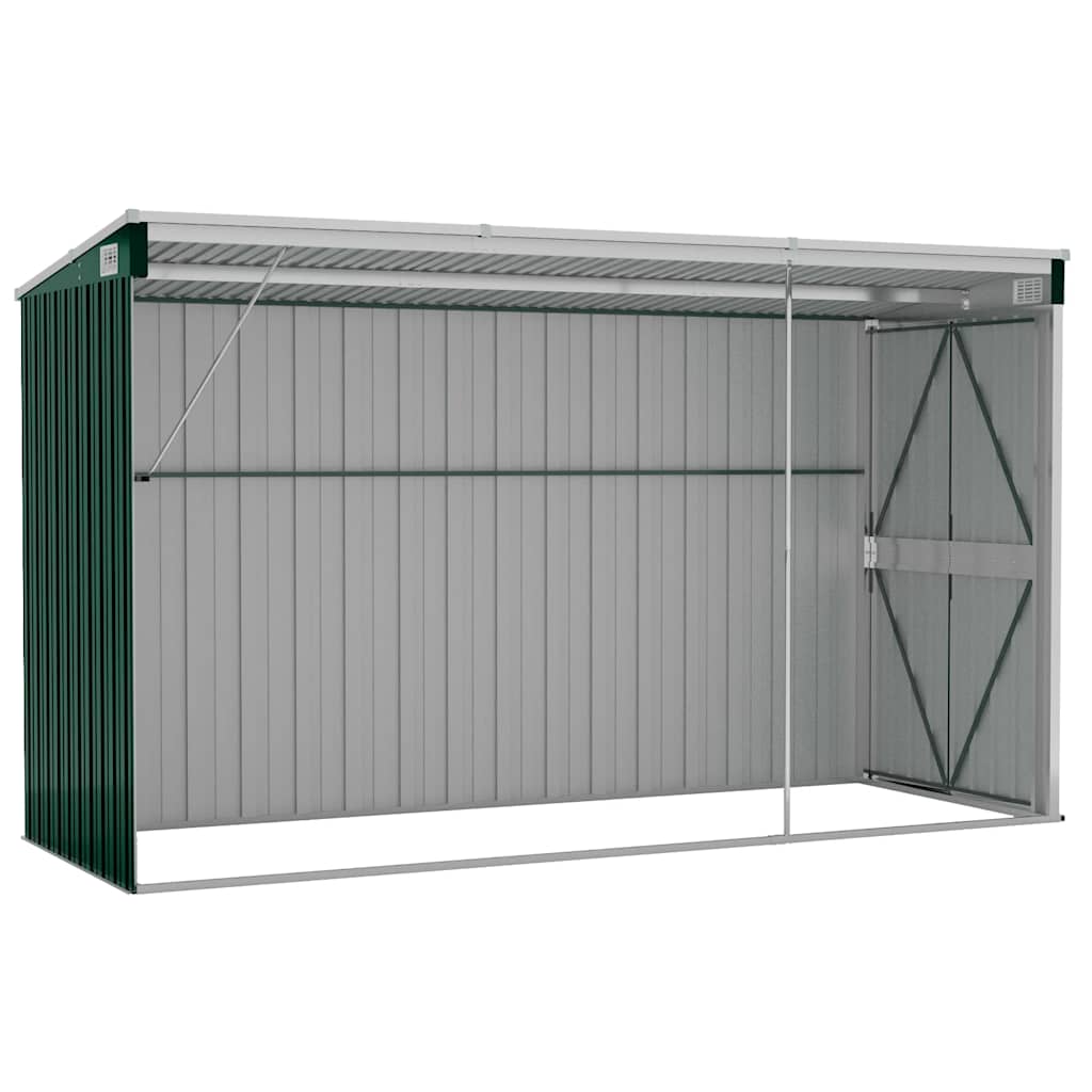 Wall-mounted Garden Shed Green 118x288x178 cm Galvanised Steel
